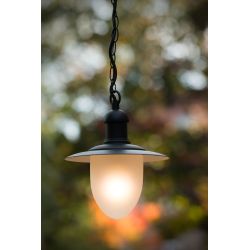 Lucide ARUBA - Suspension Intérieur/Extérieur - Ø 25 cm - 1xE27 - IP44 - Noir 