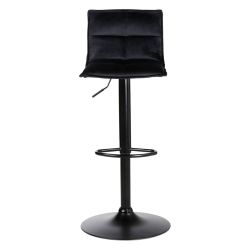 Tabouret de bar en velours noir réglable Jordi