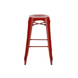 Tabouret de bar industriel en métal rouge h75cm INDUS