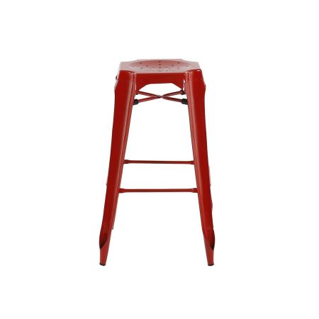 Tabouret de bar industriel en métal rouge h75cm INDUS 