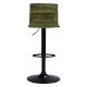 Tabouret de bar en velours vert olive réglable Jordi 