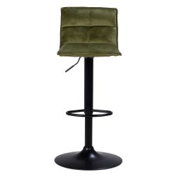 Tabouret de bar en velours vert olive réglable Jordi