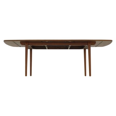 Table repas 200 cm avec allonge de 50 cm acajou massif Jorgen 