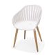 Fauteuil repas d&#039;extérieur plastique blanc AZUR 