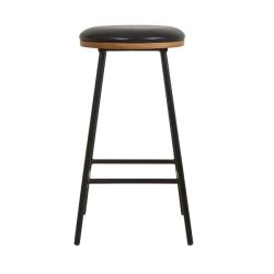 Tabouret snack imitation cuir noir Couleur:Noir