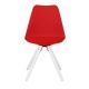 Chaise repas rouge pied chromé Couleur:Rouge vermillon