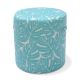 Pouf d'extérieur imprimé feuilles jaune citron Couleur:Bleu turquoise