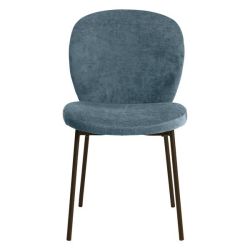 Chaise repas tissu bleu foncé Couleur:Bleu foncé