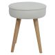 Tabouret tissu effet laine bouclette kaki Couleur:Ecru