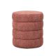 Pouf tissu effet fourrure rase vert émeraude Couleur:Rose poudré