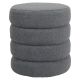 Pouf tissu effet laine bouclette beige Couleur:Gris bleu